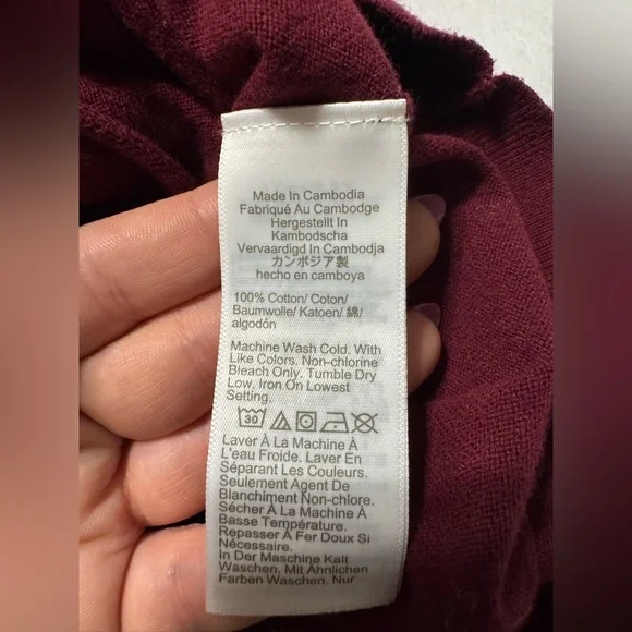 J. Crew Maroon Cardigan Sweater Classic Knit Size XXS - Picture 7 of 8